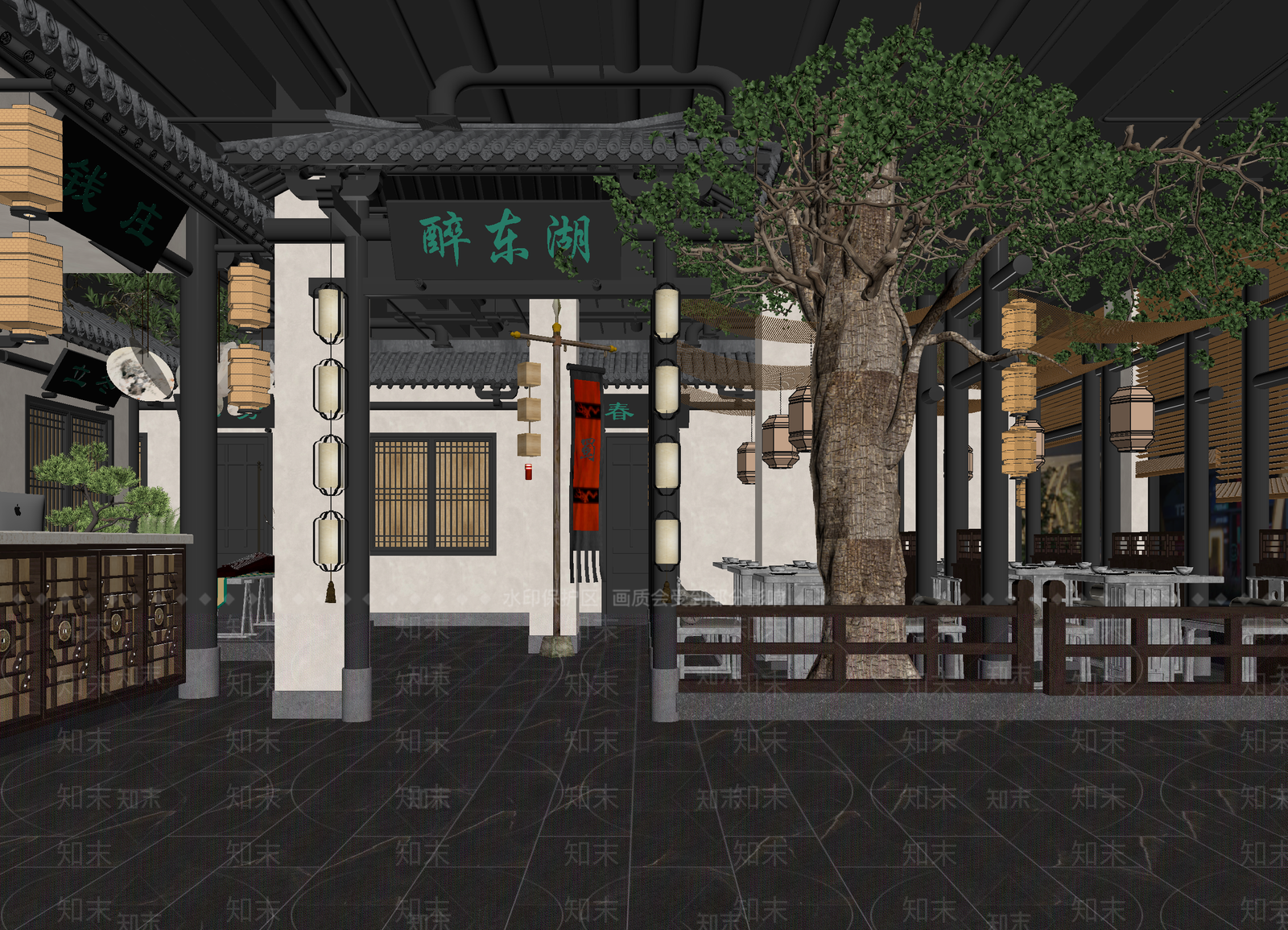 新中式酒馆3D模型下载【ID:1214129266】