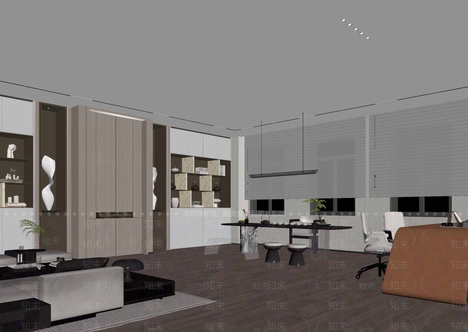现代客餐厅3D模型下载【ID:1215108550】