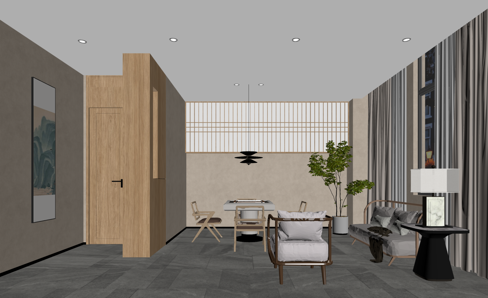 侘寂客餐厅3D模型下载【ID:1221735805】