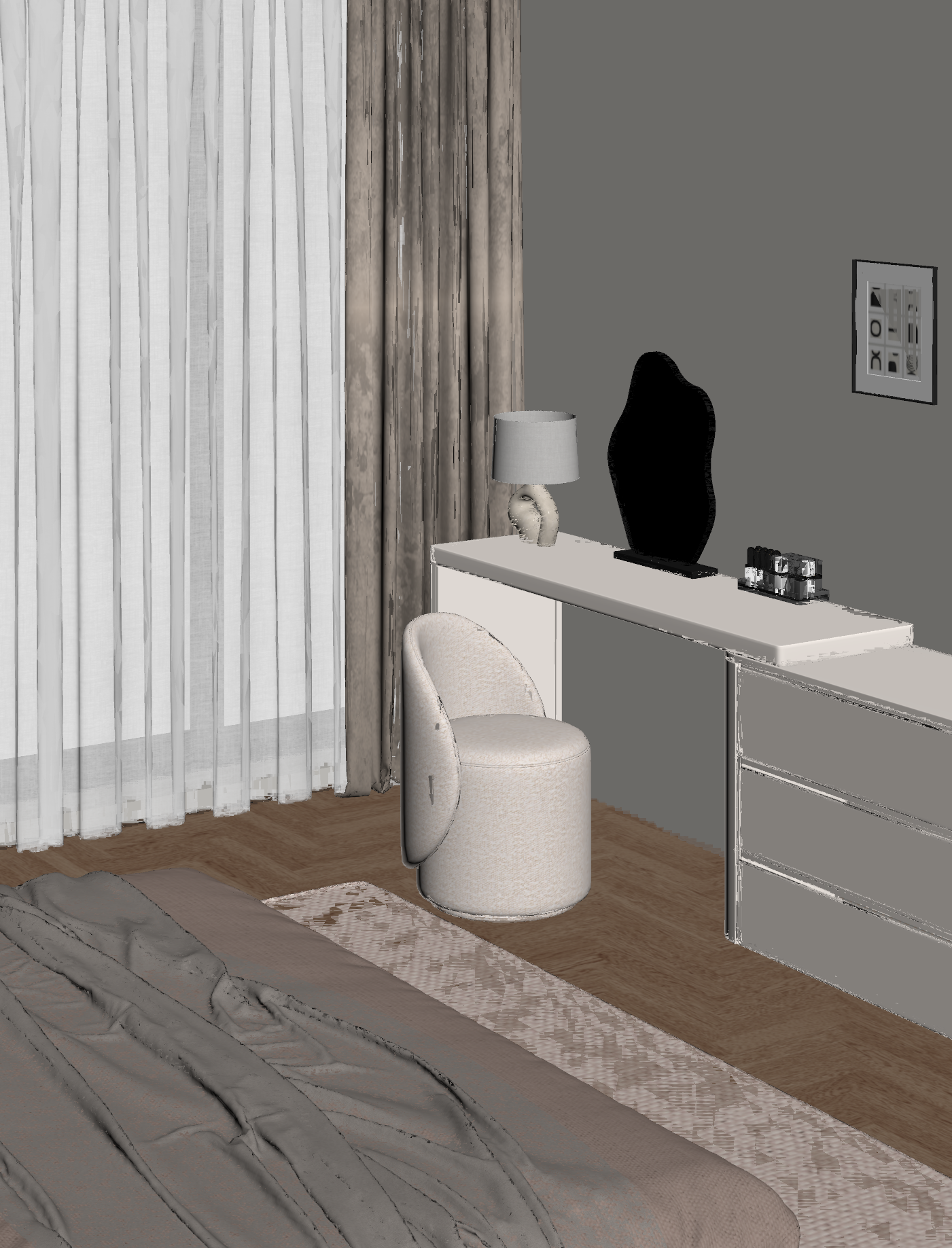 现代家居卧室3D模型下载【ID:1221850083】