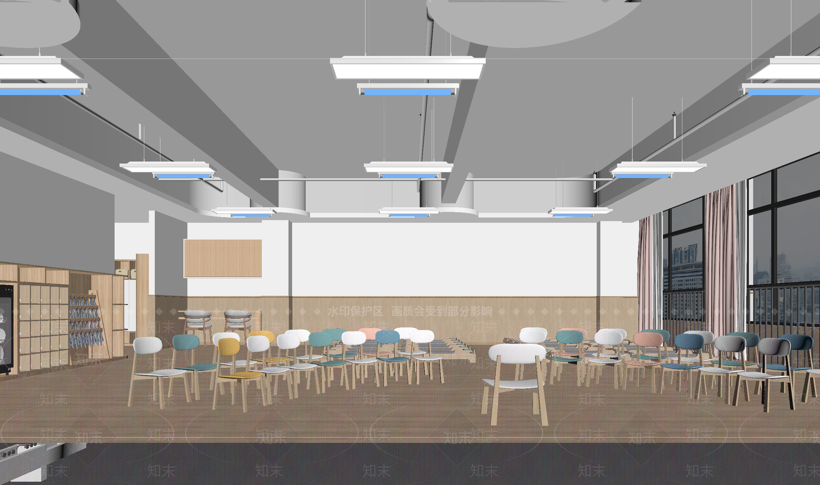 现代教室3D模型下载【ID:1214369624】