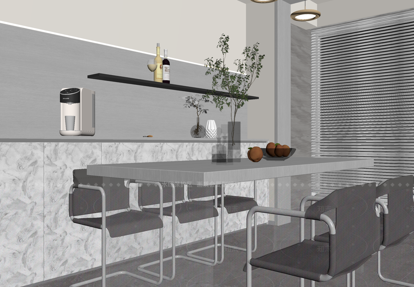 现代茶水间3D模型下载【ID:1214606019】