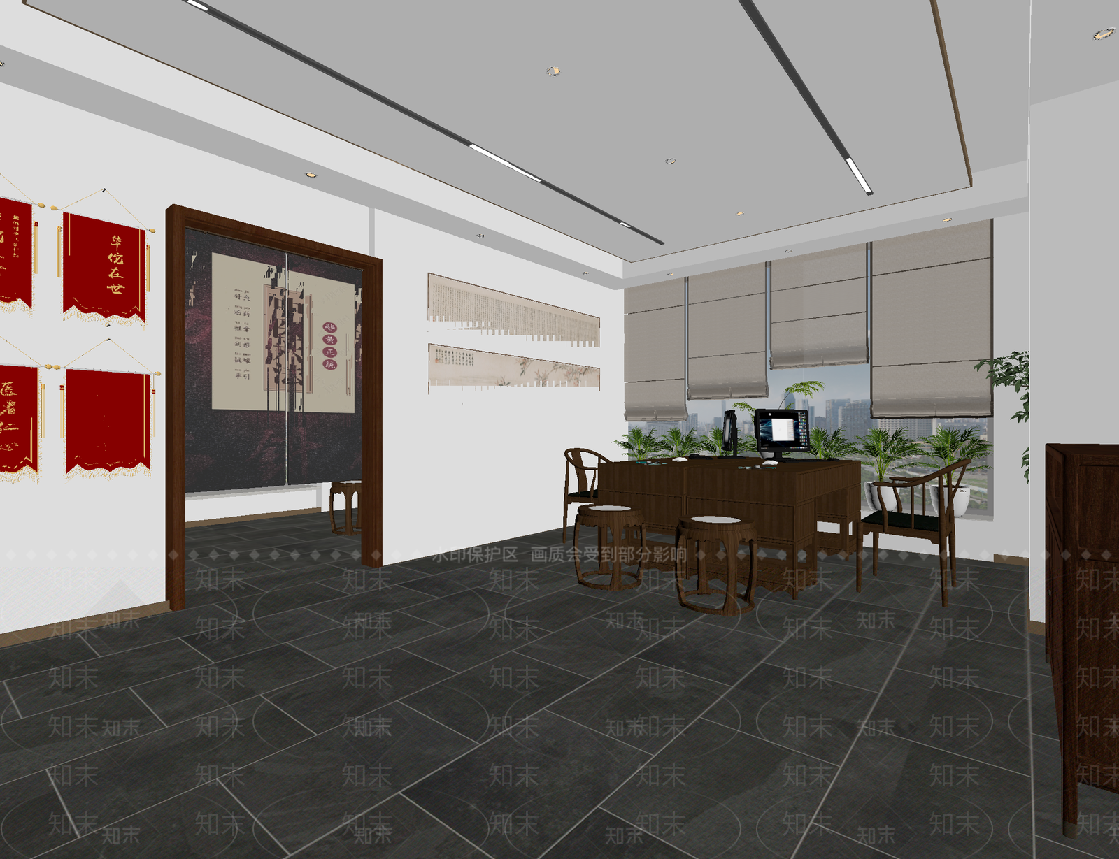 新中式接待室3D模型下载【ID:1214231271】