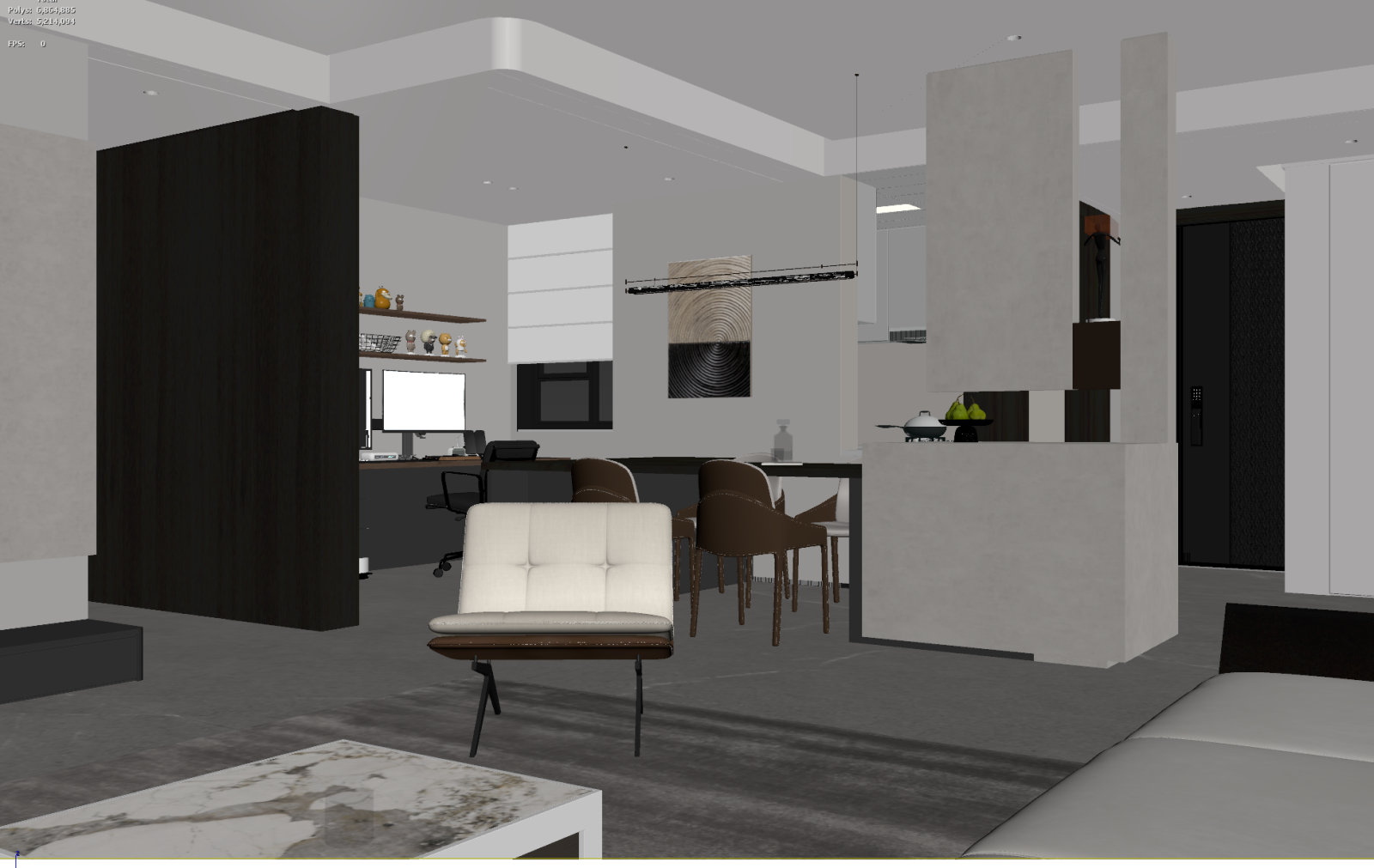 现代客餐厅3D模型下载【ID:1221491686】