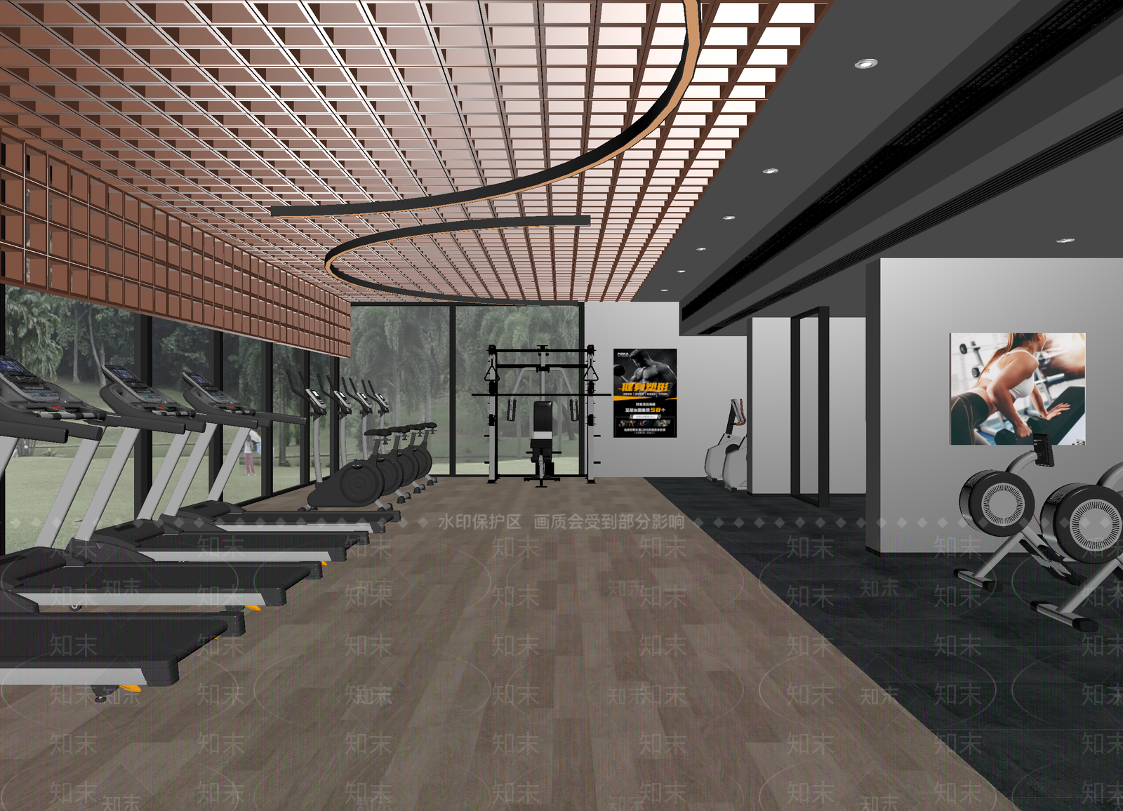 现代健身房3D模型下载【ID:1214131170】