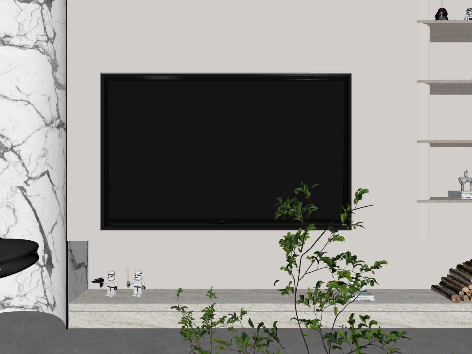 现代家居客厅3D模型下载【ID:1221492514】