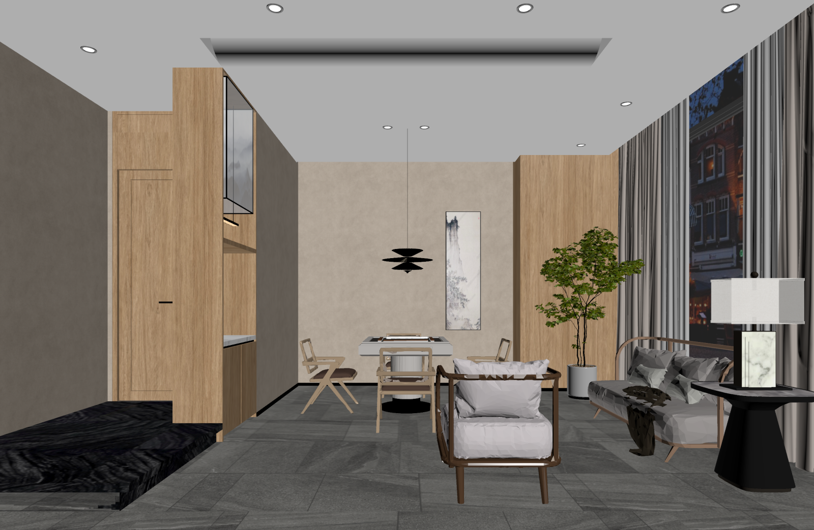 侘寂客餐厅3D模型下载【ID:1221736114】