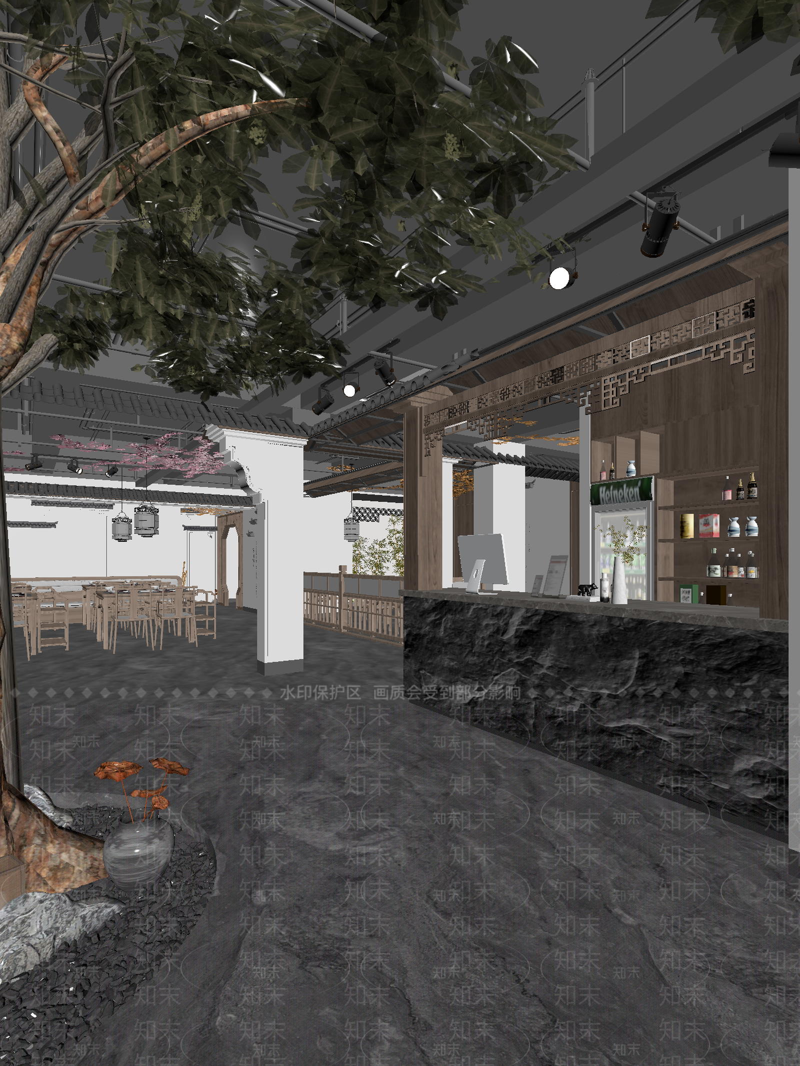 新中式茶馆3D模型下载【ID:1214074556】