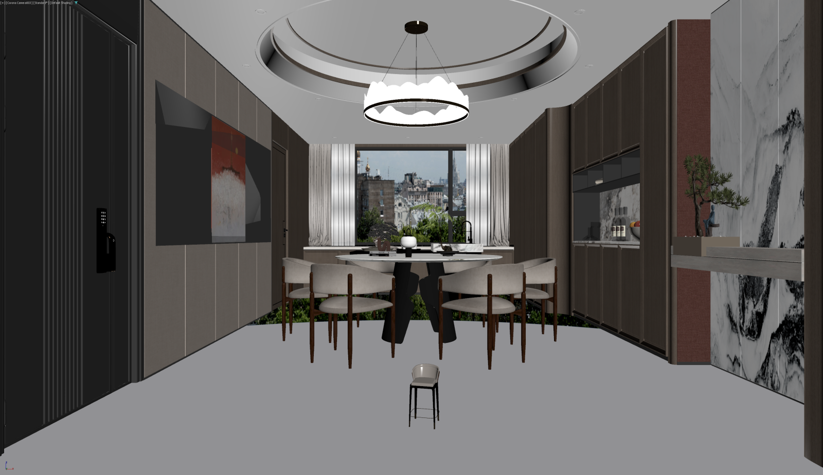 新中式家居餐厅3D模型下载【ID:1221710779】
