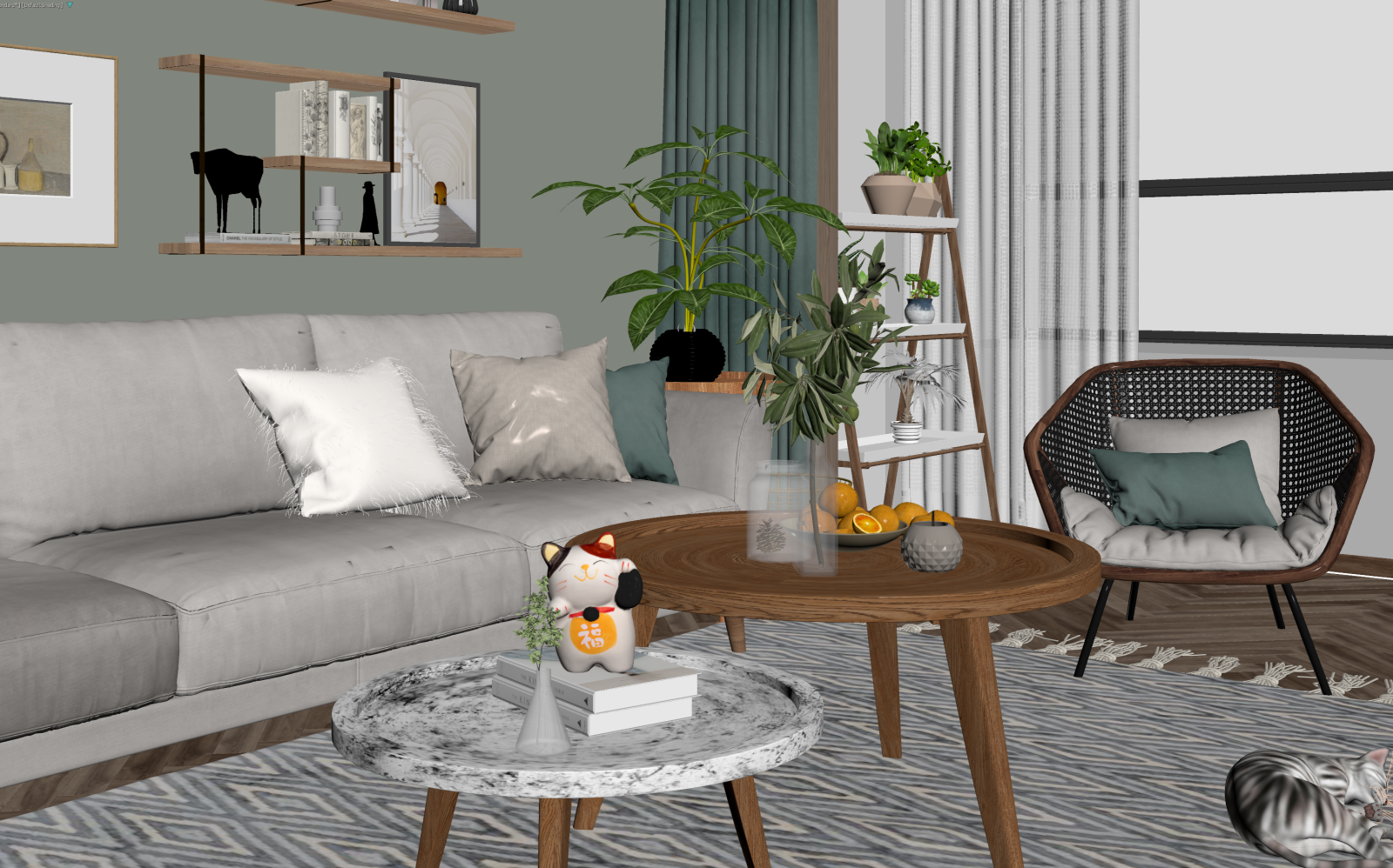 北欧家居客厅3D模型下载【ID:1221781455】
