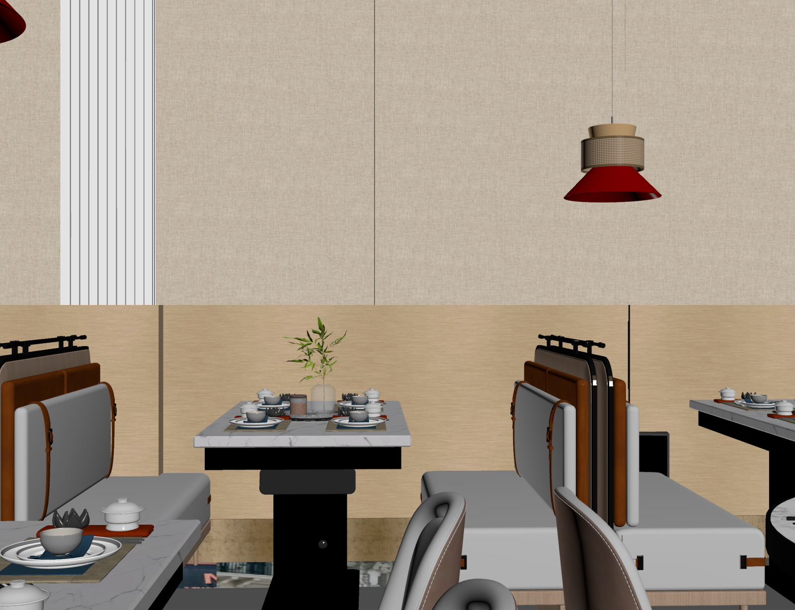 现代酒店餐厅3D模型下载【ID:1221487755】