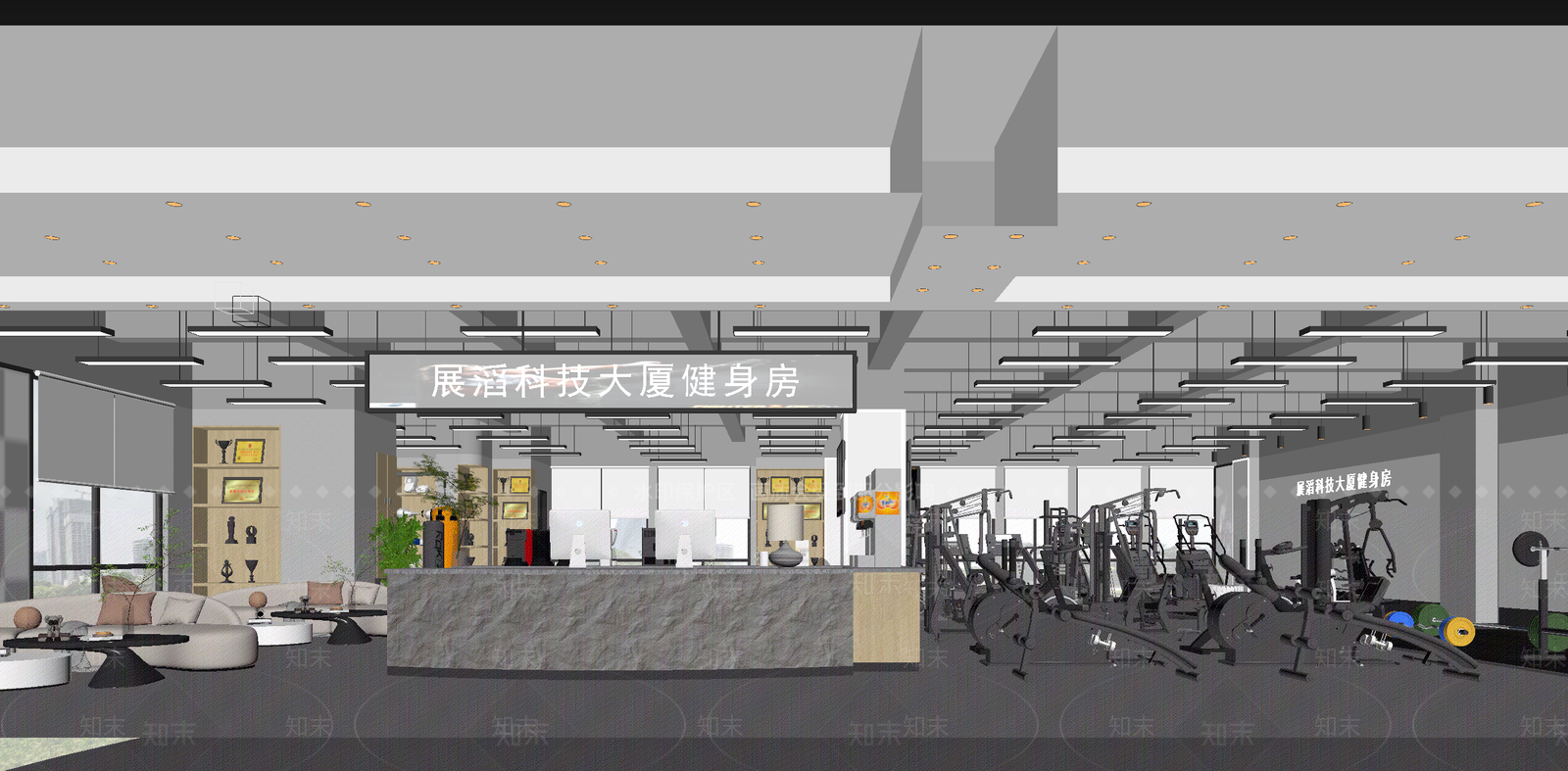 现代健身房3D模型下载【ID:1213994625】