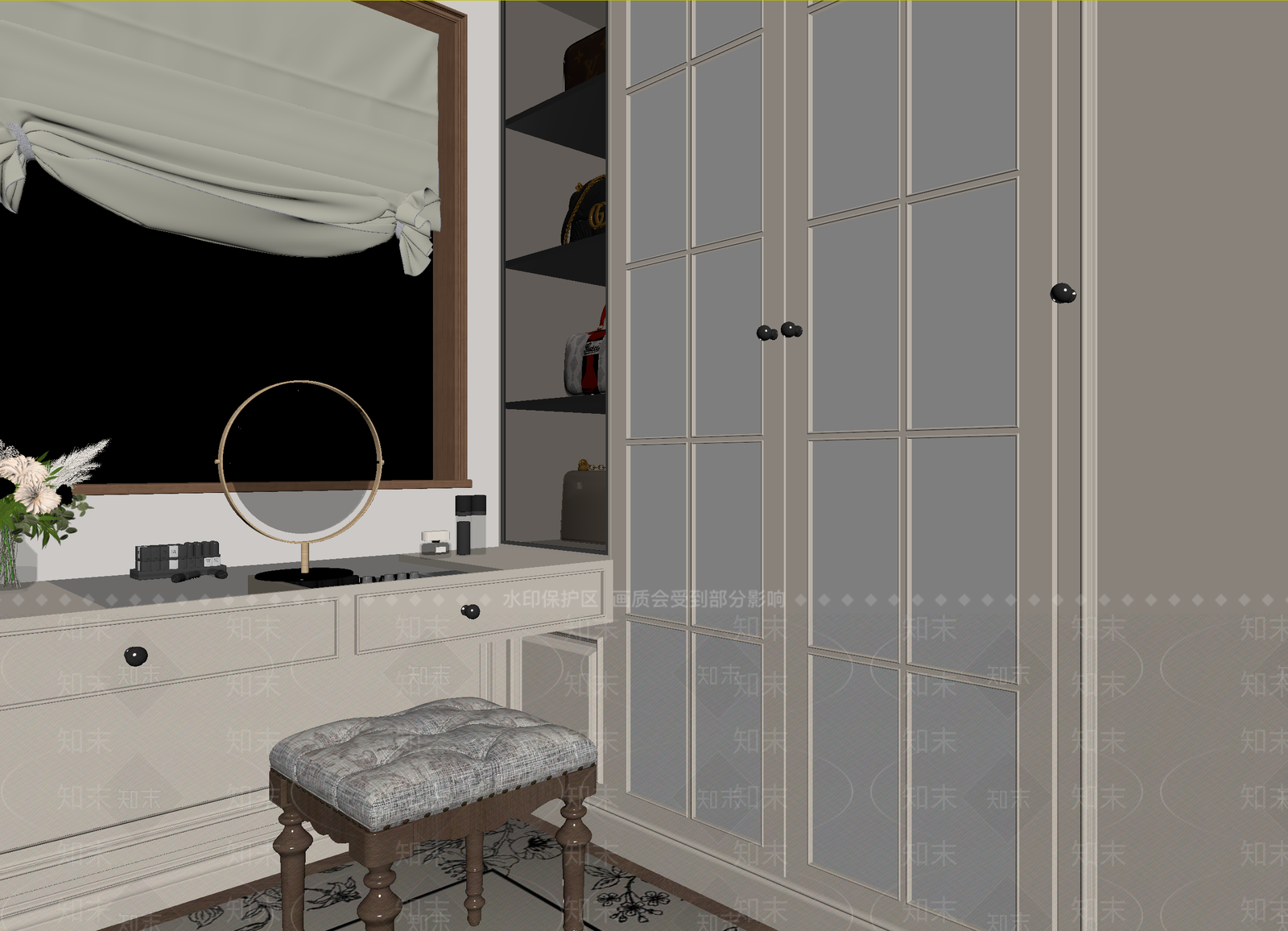 美式衣帽间3D模型下载【ID:1215031015】