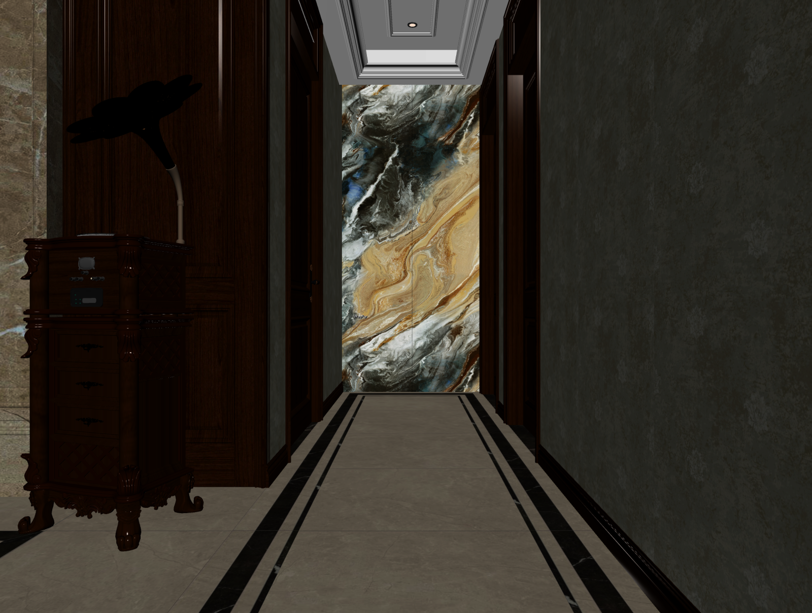 美式玄关3D模型下载【ID:1221497721】