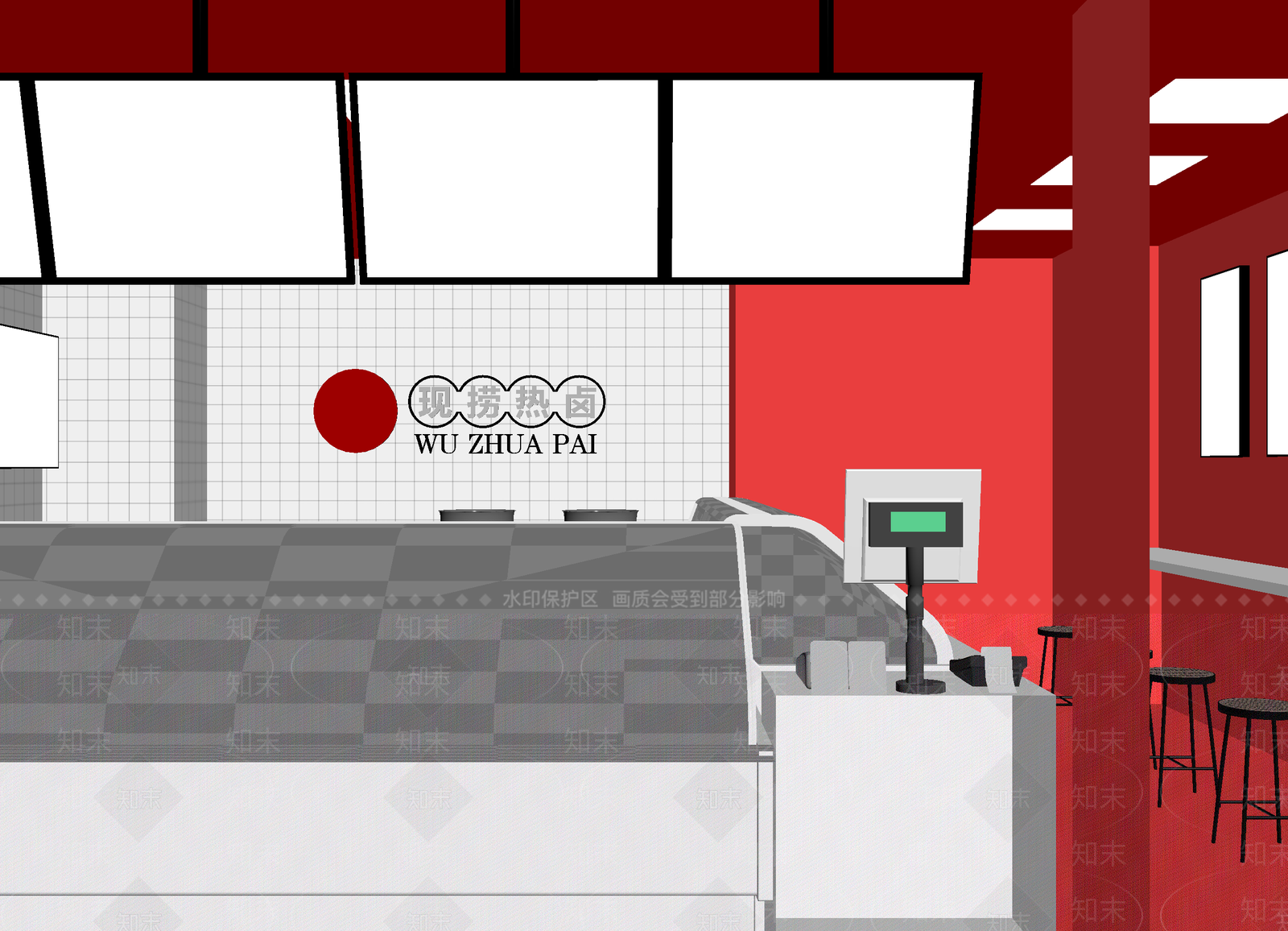 现代快餐店3D模型下载【ID:1214310359】
