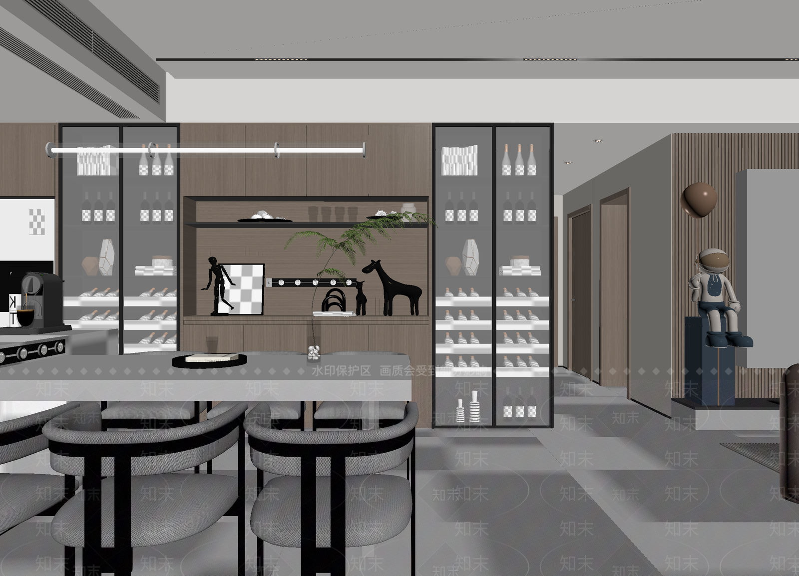 现代咖啡厅3D模型下载【ID:1214291873】