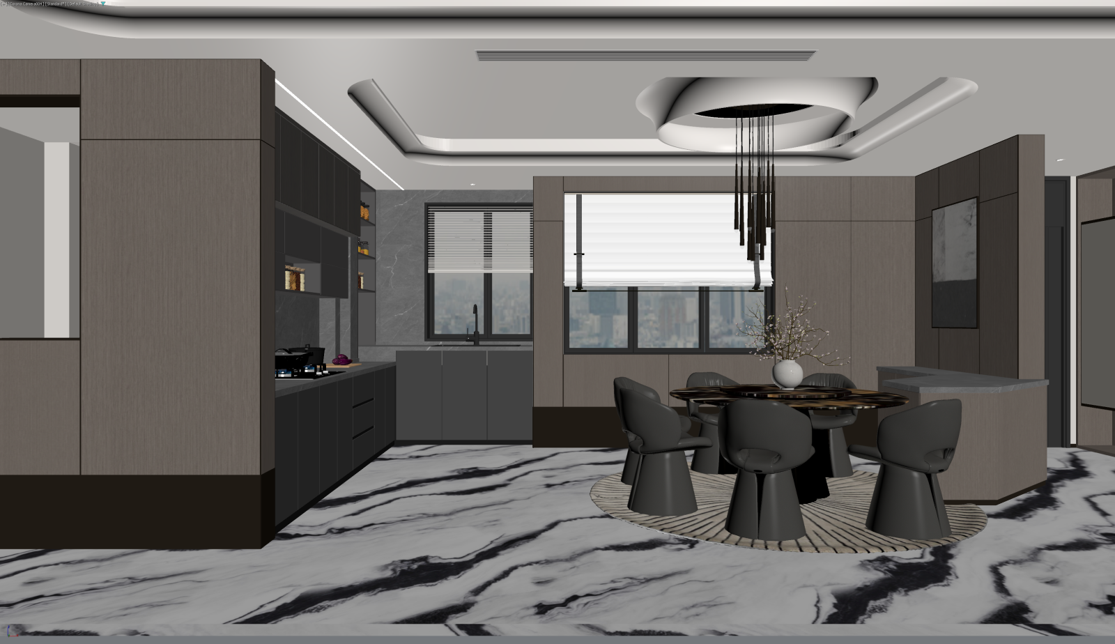 现代客餐厅3D模型下载【ID:1221709794】