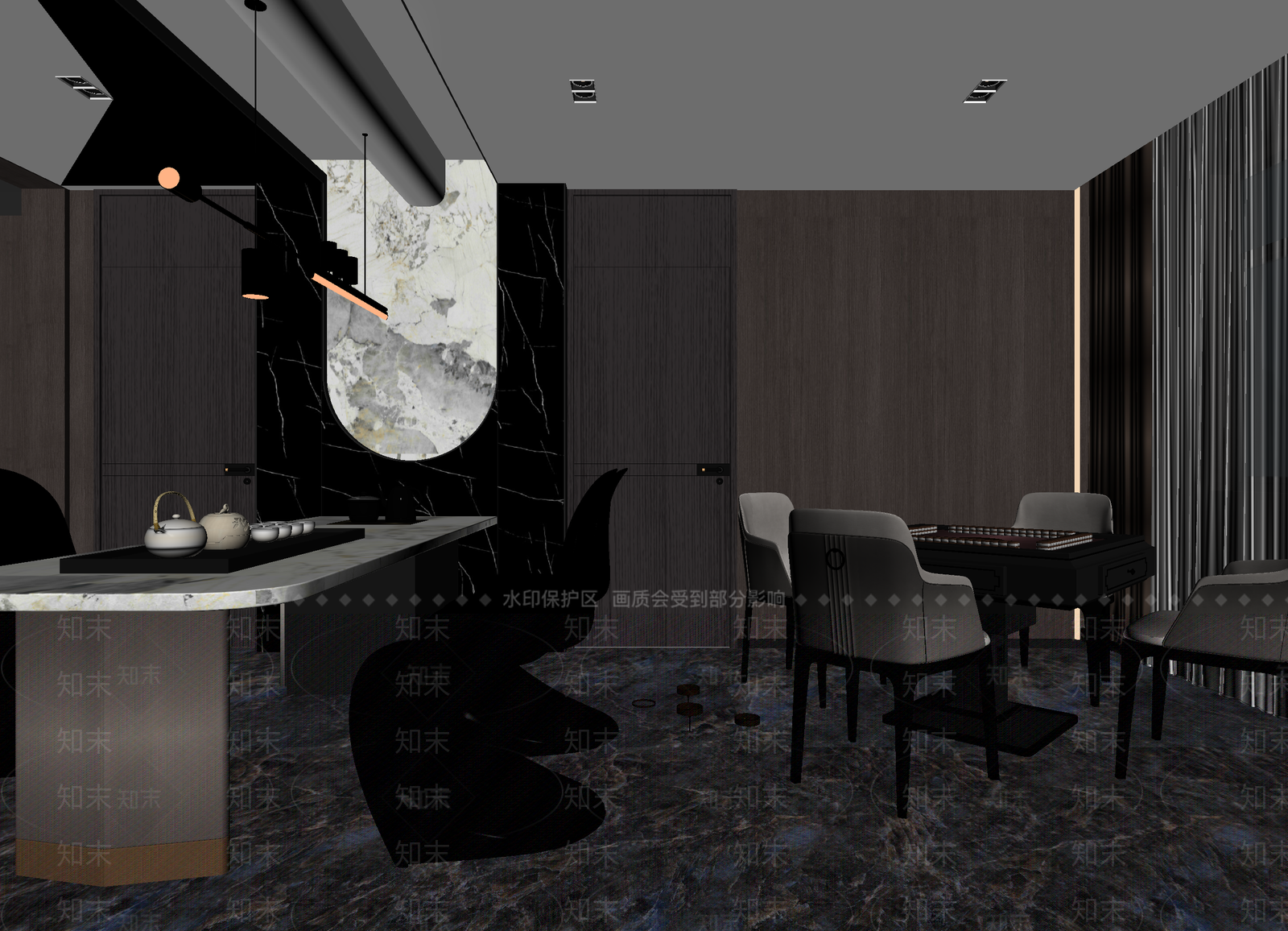 现代茶馆3D模型下载【ID:1214325718】