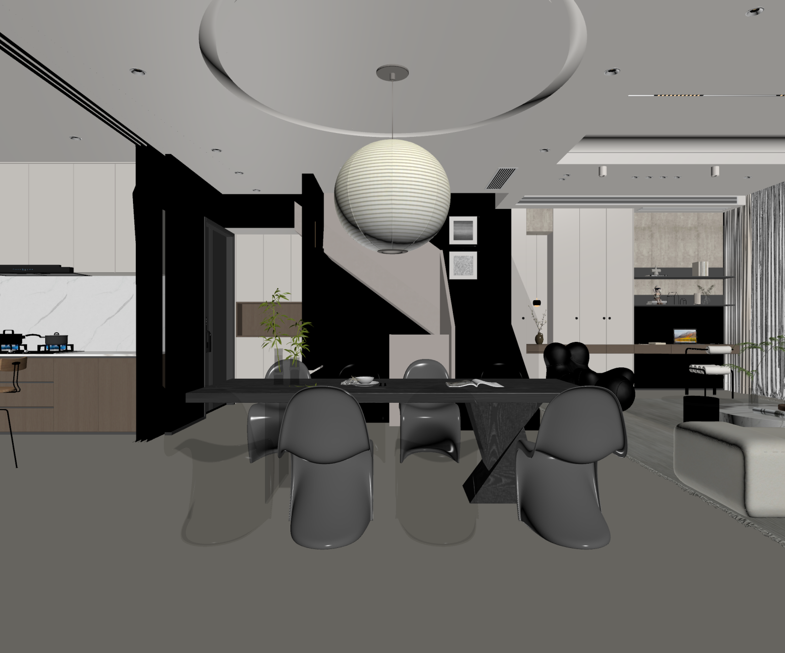 现代客餐厅3D模型下载【ID:1222034861】