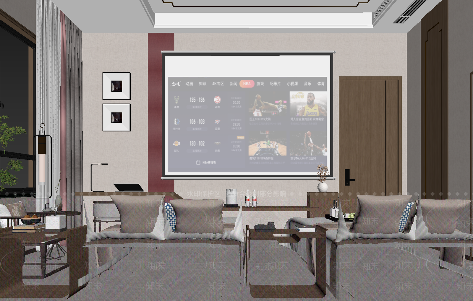新中式影音室3D模型下载【ID:1213932571】
