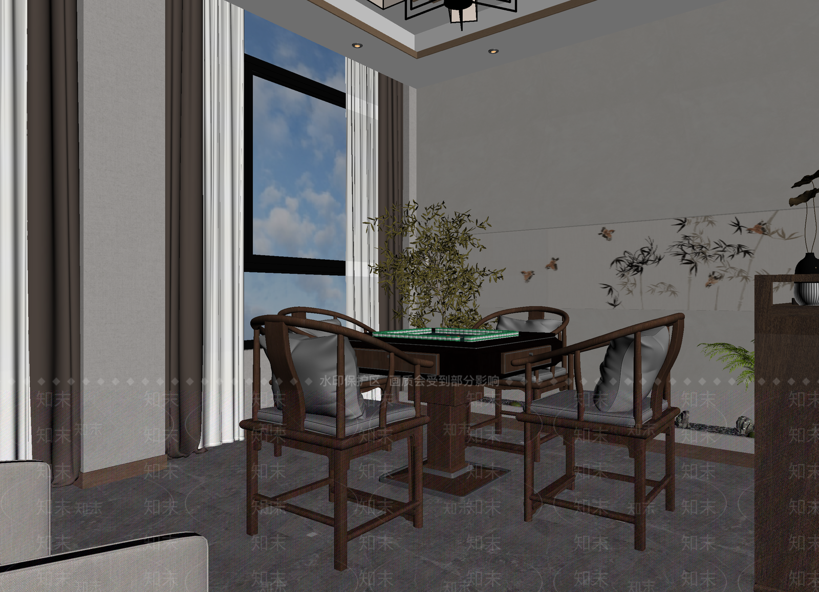 新中式茶馆3D模型下载【ID:1214113168】