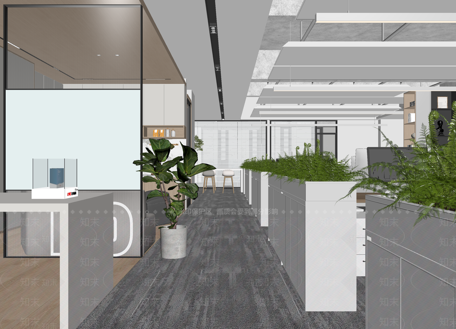 现代办公大厅3D模型下载【ID:1214428498】