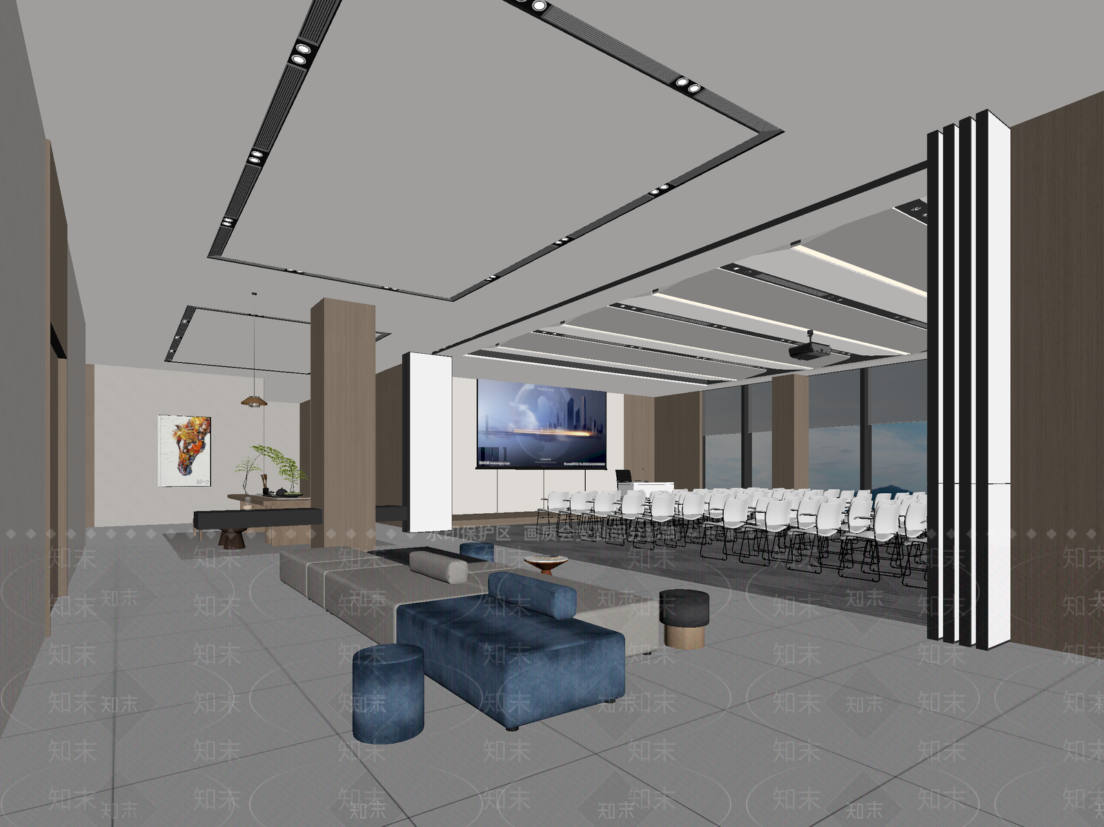 现代报告厅3D模型下载【ID:1214126241】