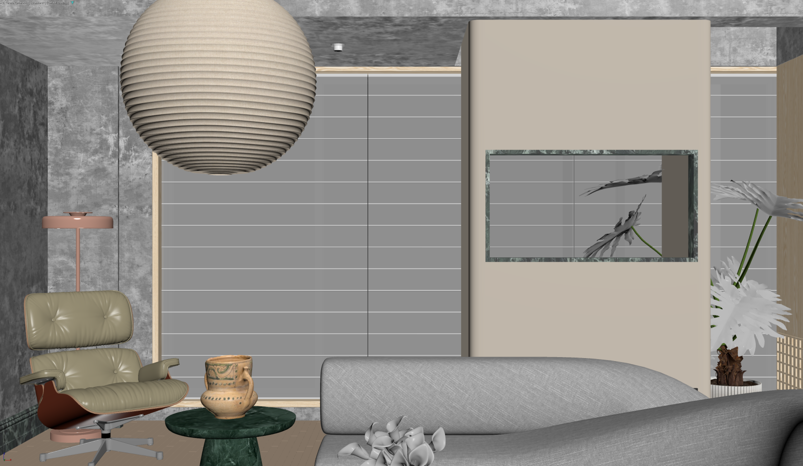 现代家居客厅3D模型下载【ID:1222035412】