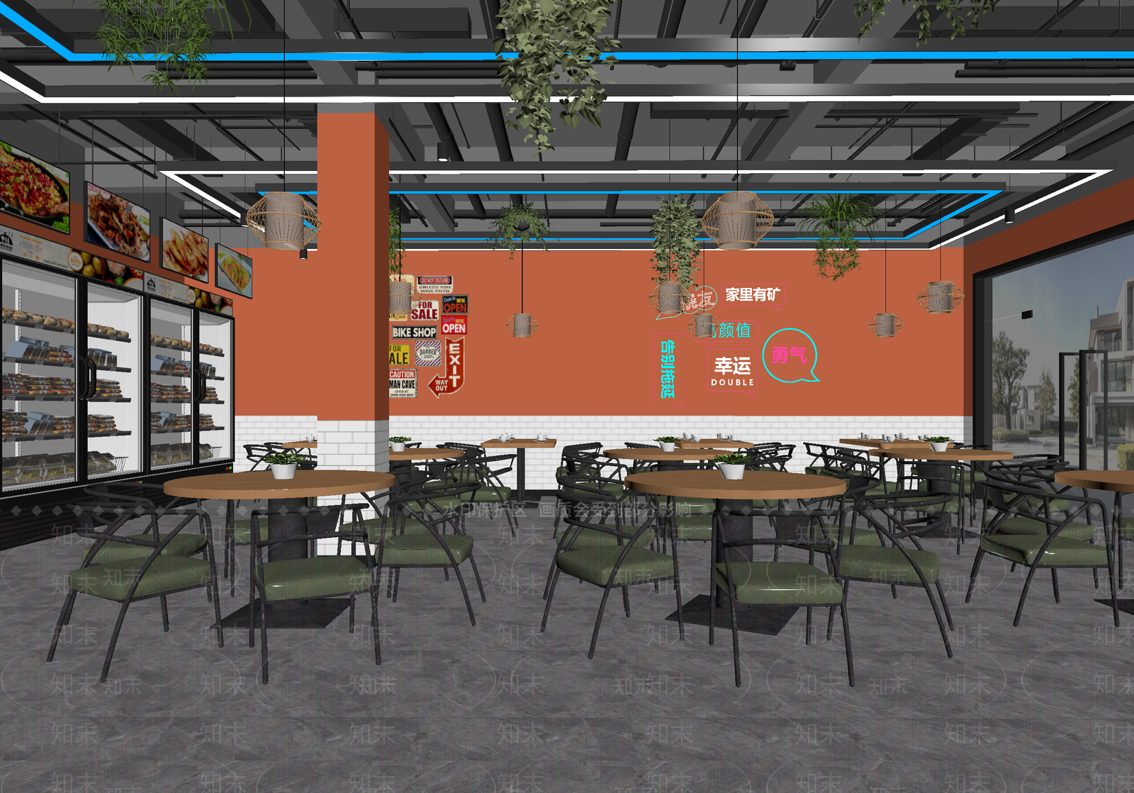 现代快餐店3D模型下载【ID:1213995083】