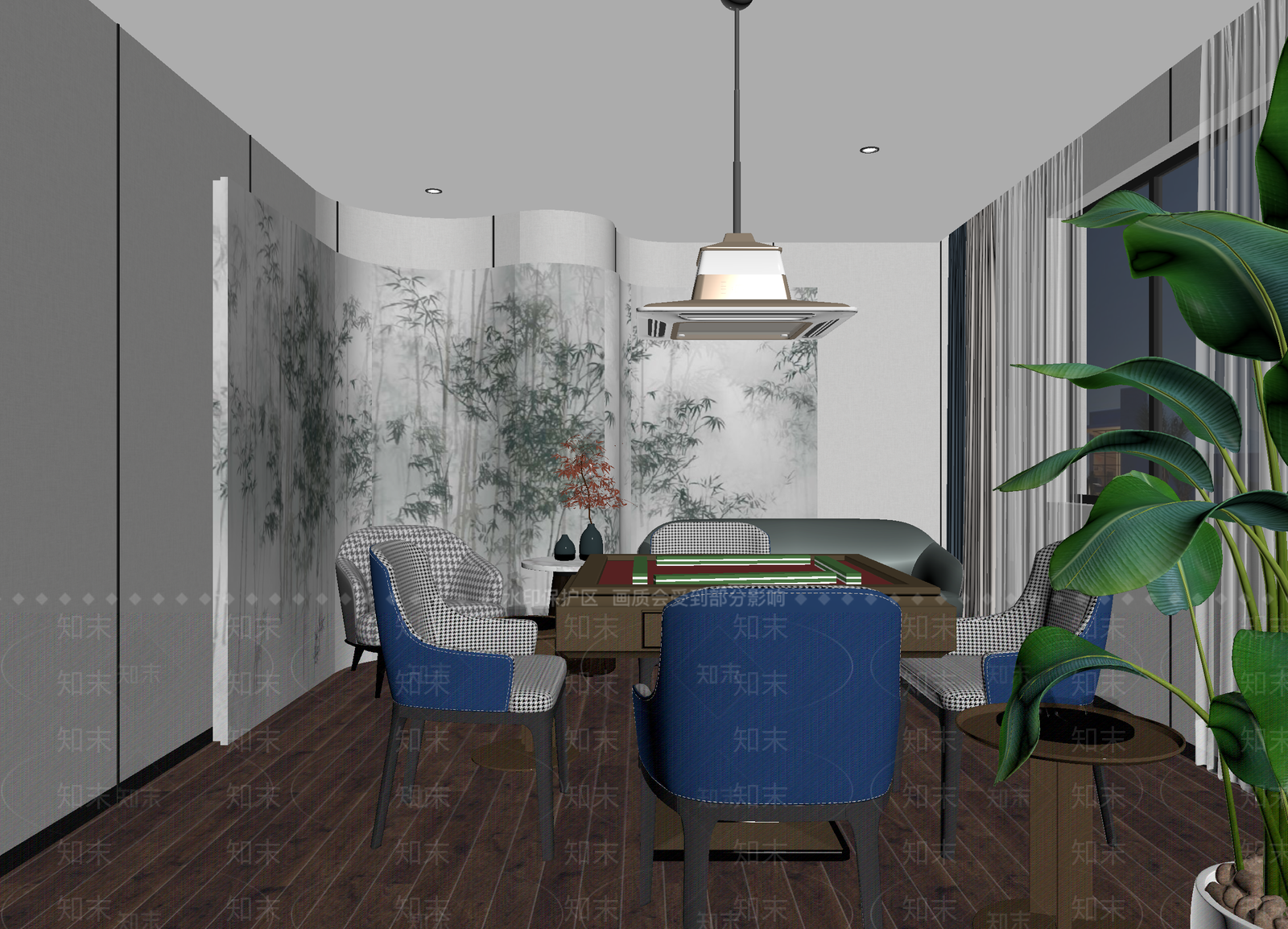 新中式棋牌室3D模型下载【ID:1214146823】