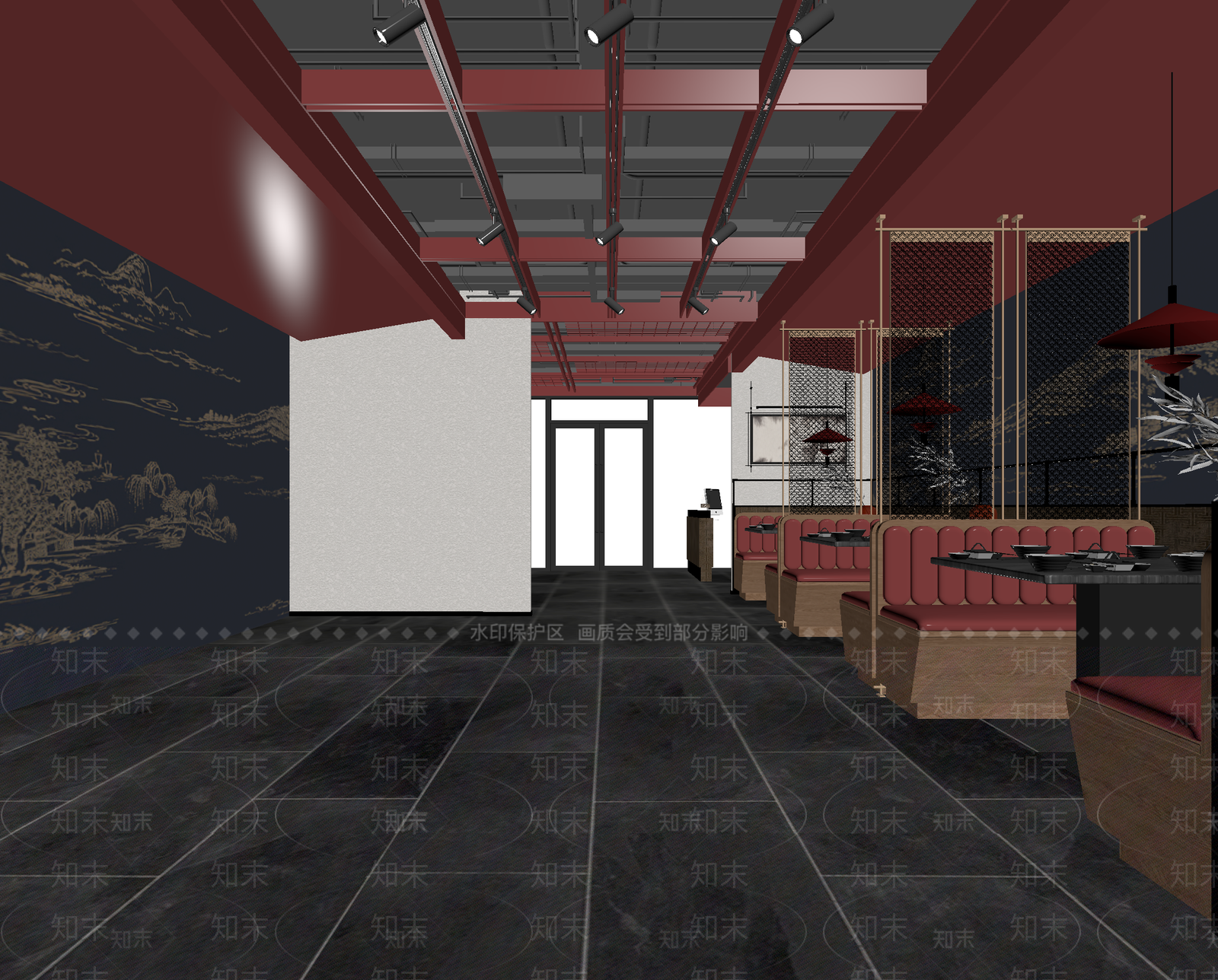 新中式中餐厅3D模型下载【ID:1214066289】