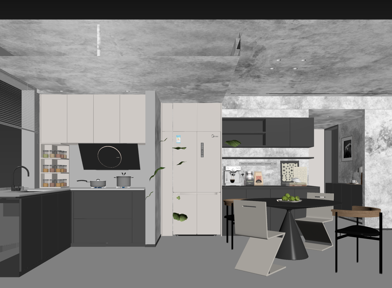 现代客餐厅3D模型下载【ID:1221493528】
