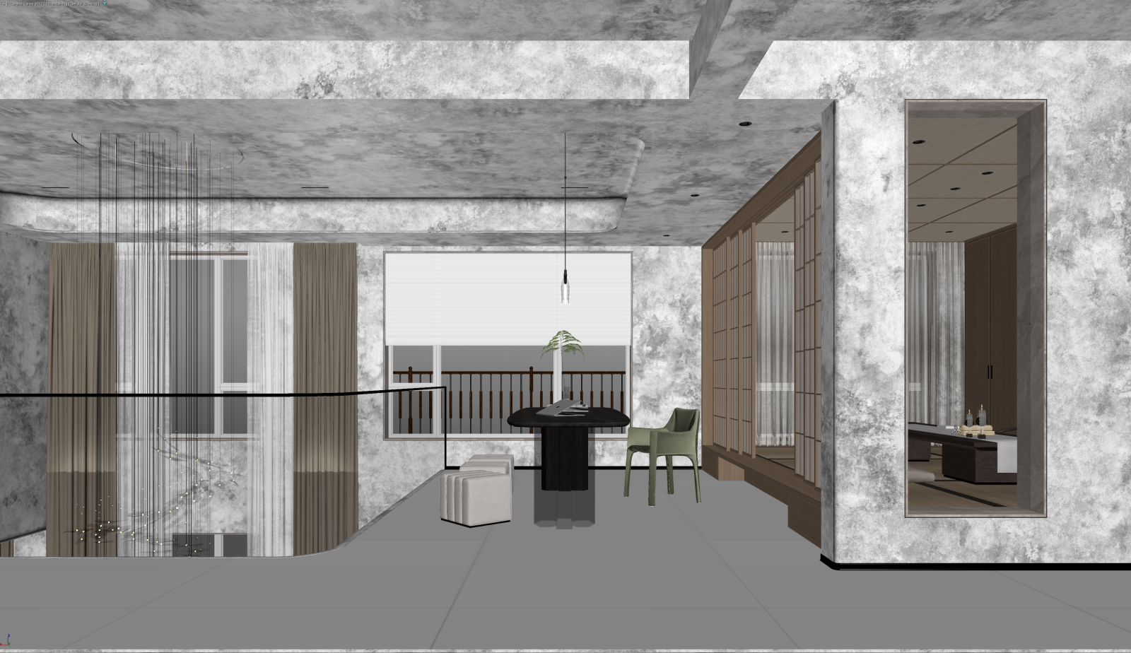 现代挑空客厅3D模型下载【ID:1222123303】