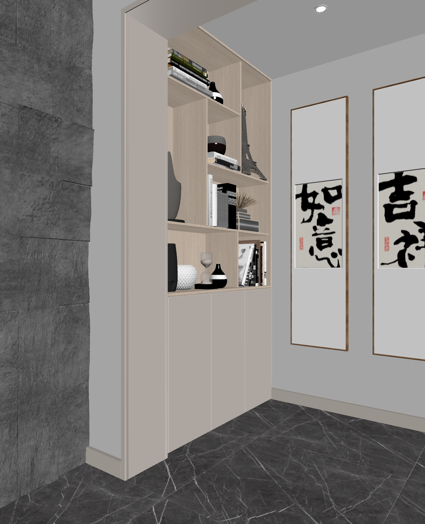 新中式玄关3D模型下载【ID:1222004755】