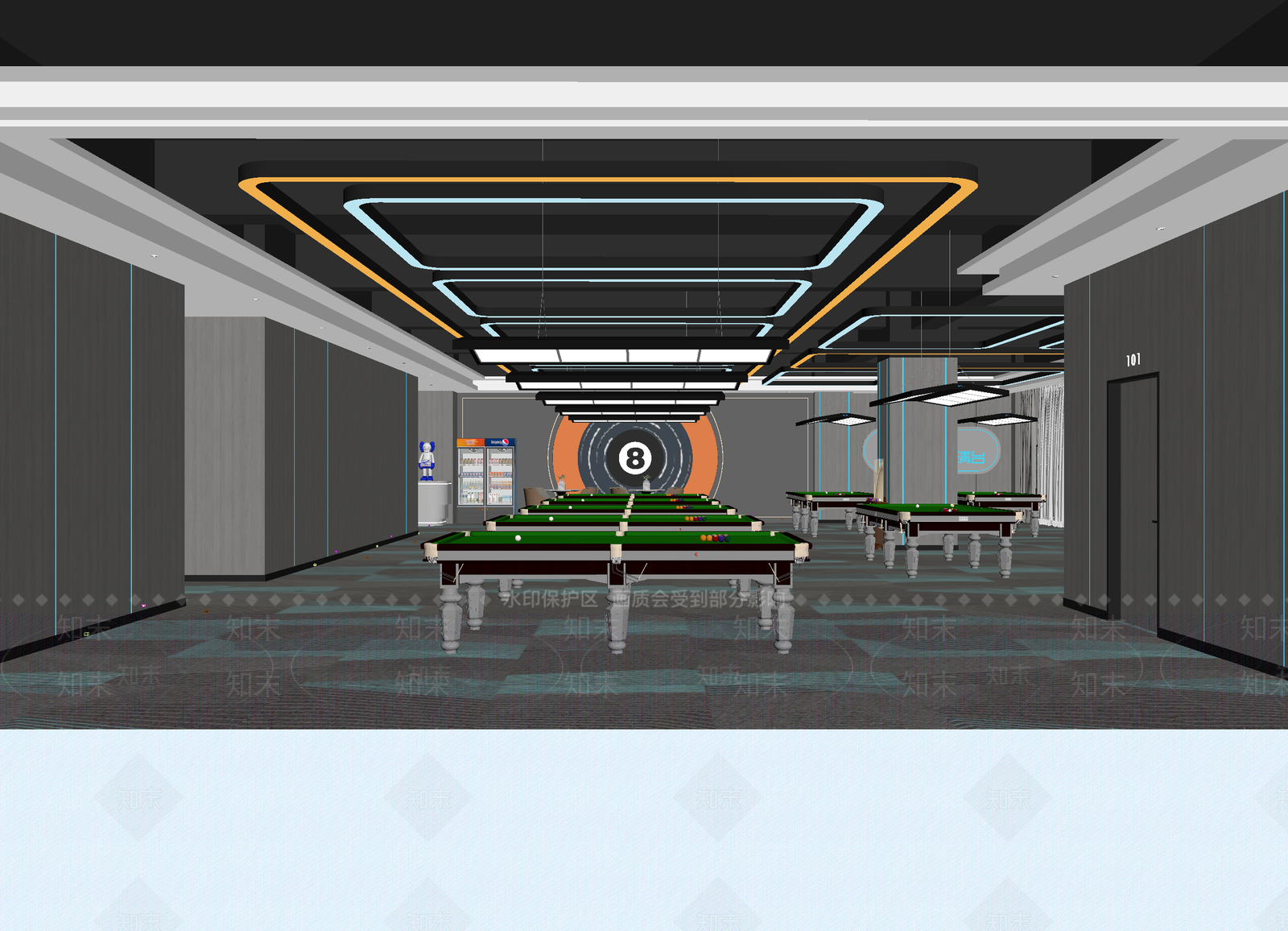 现代台球室3D模型下载【ID:1215108184】