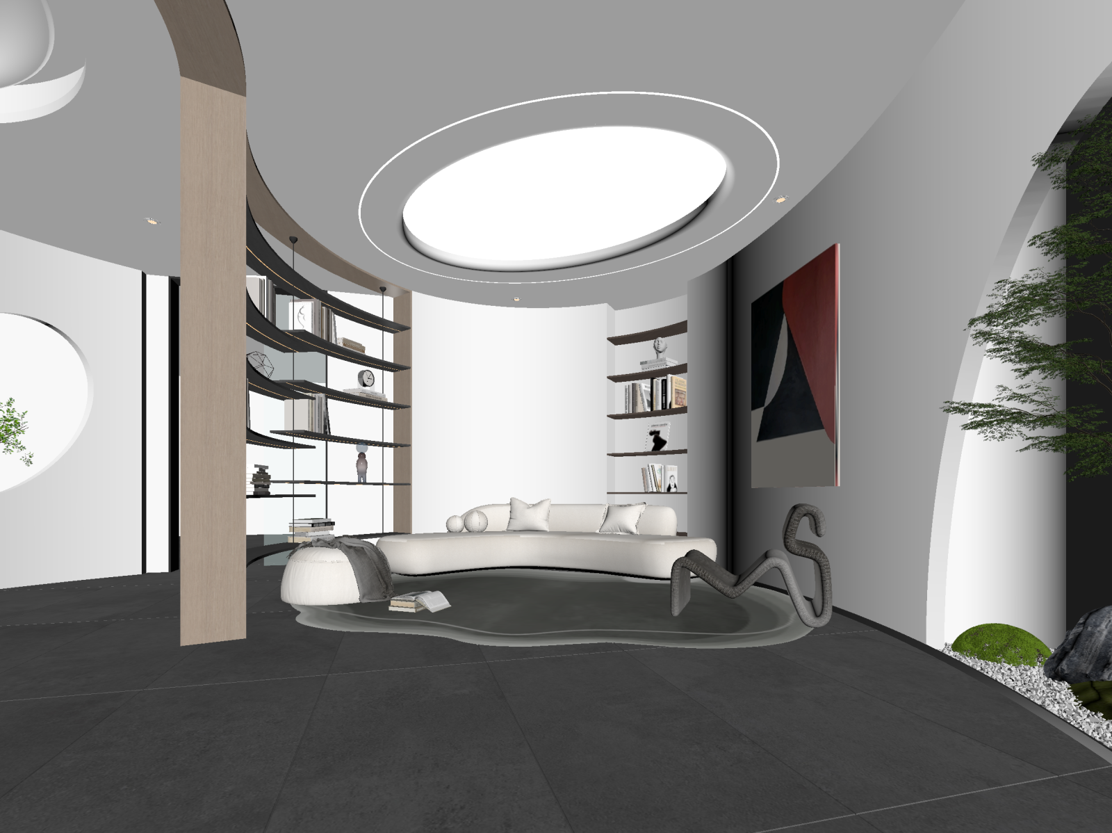 现代家居客厅3D模型下载【ID:1222000364】