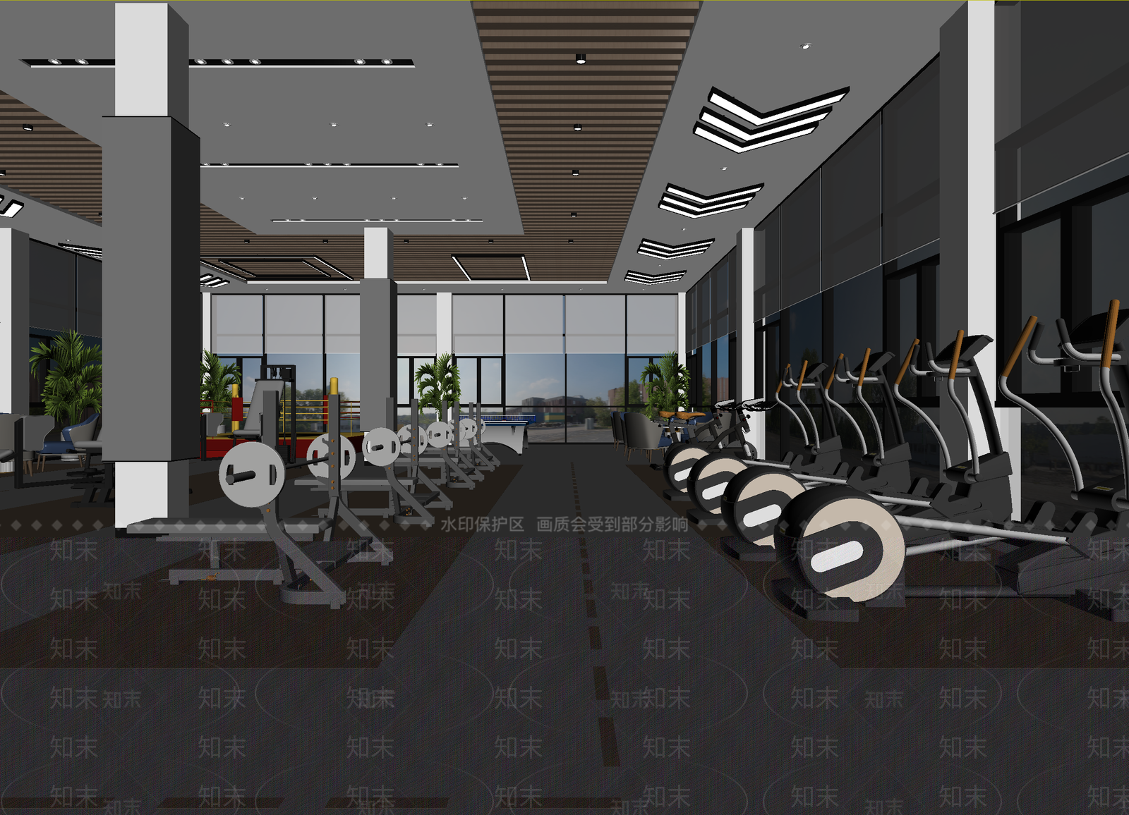 现代健身房3D模型下载【ID:1214154539】