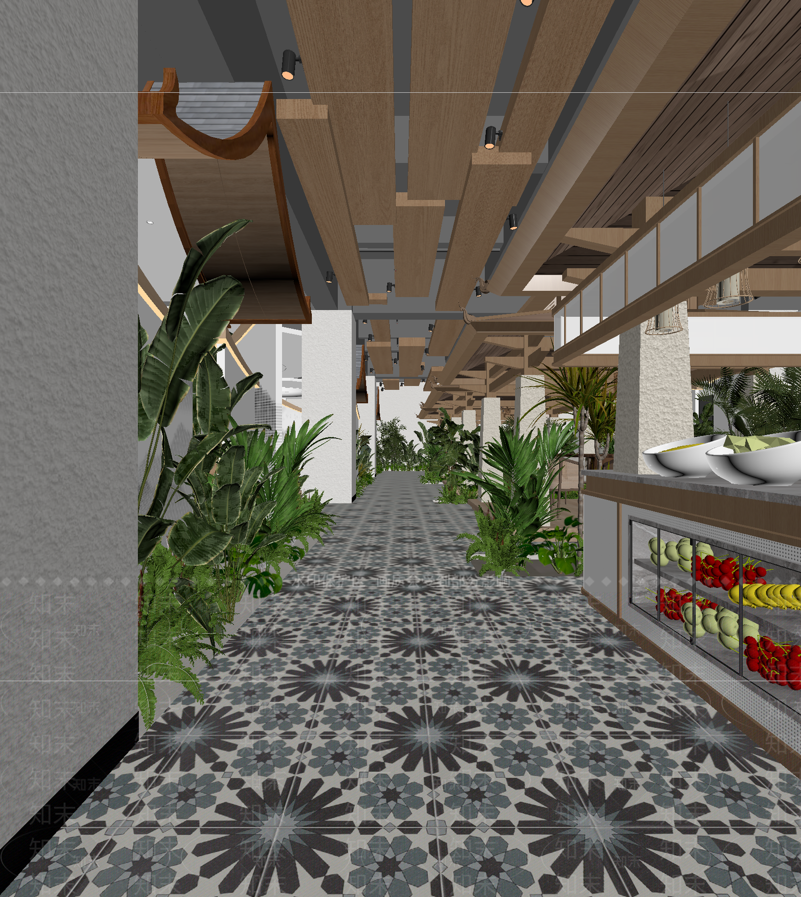 自助餐厅3D模型下载【ID:1214076604】
