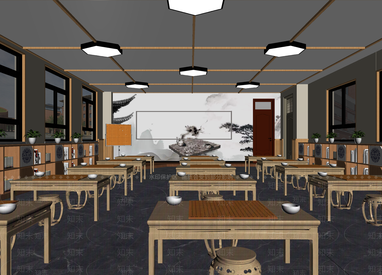 现代棋牌室3D模型下载【ID:1214788315】