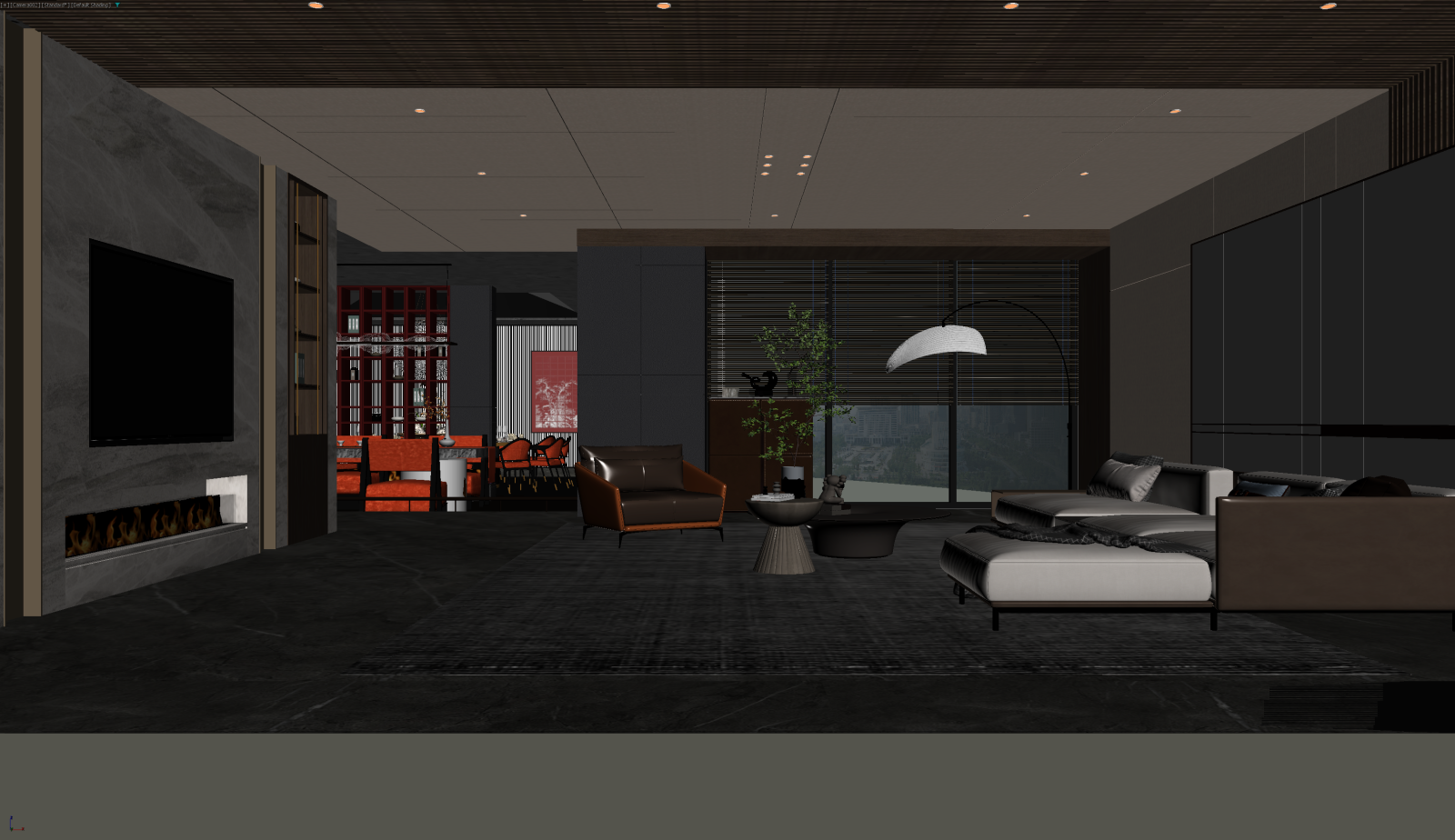 新中式客餐厅3D模型下载【ID:1222014807】