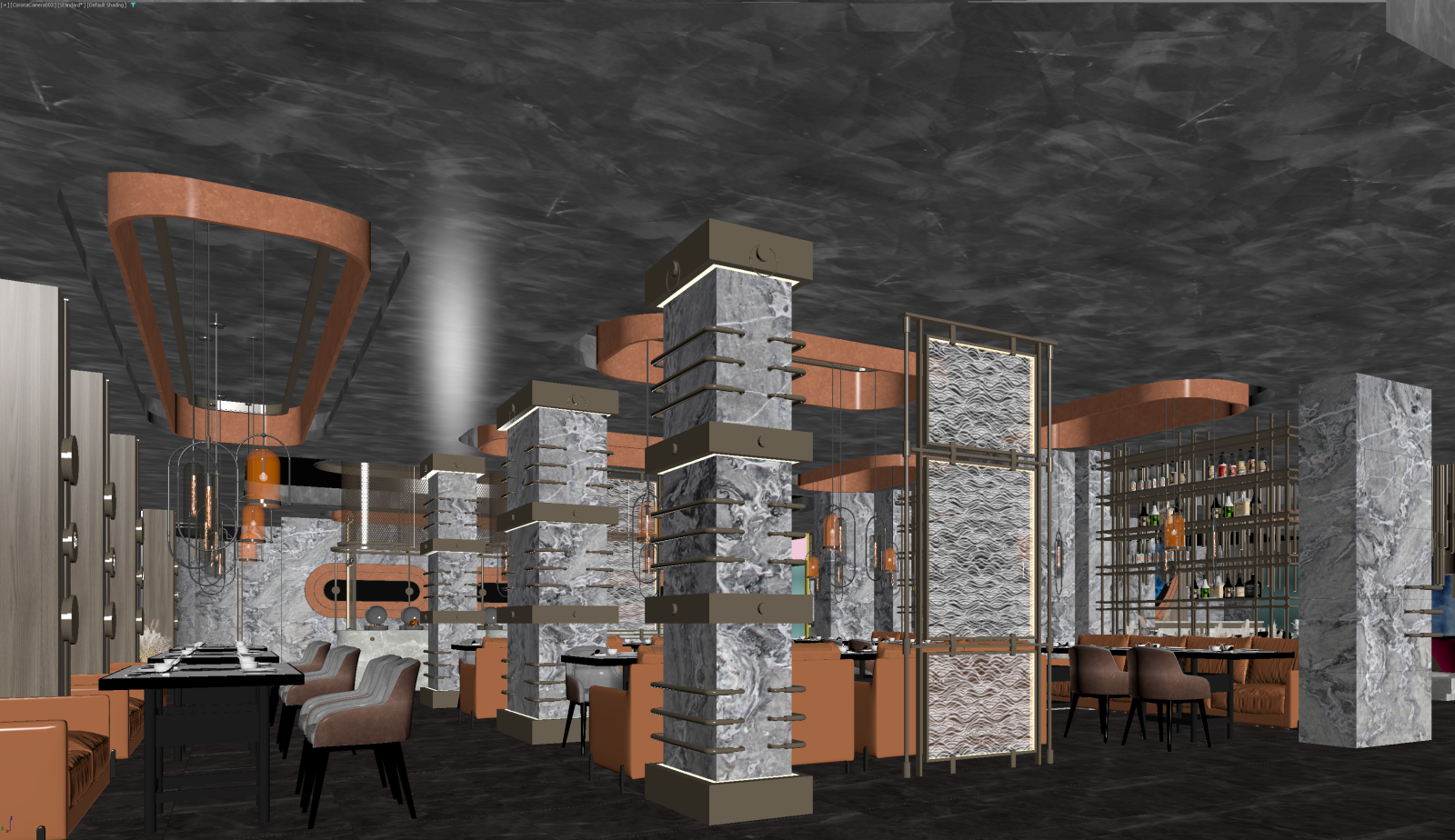 现代酒店餐厅3D模型下载【ID:1221483003】