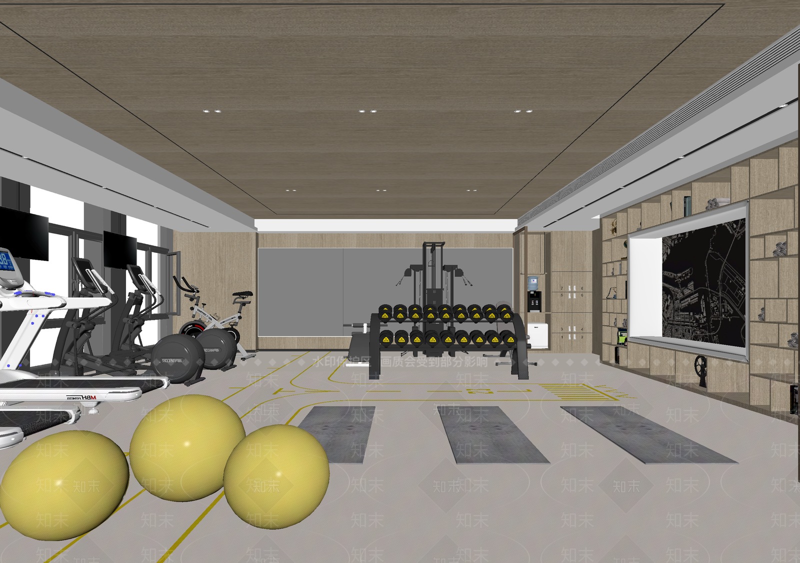 现代健身房3D模型下载【ID:1213994398】