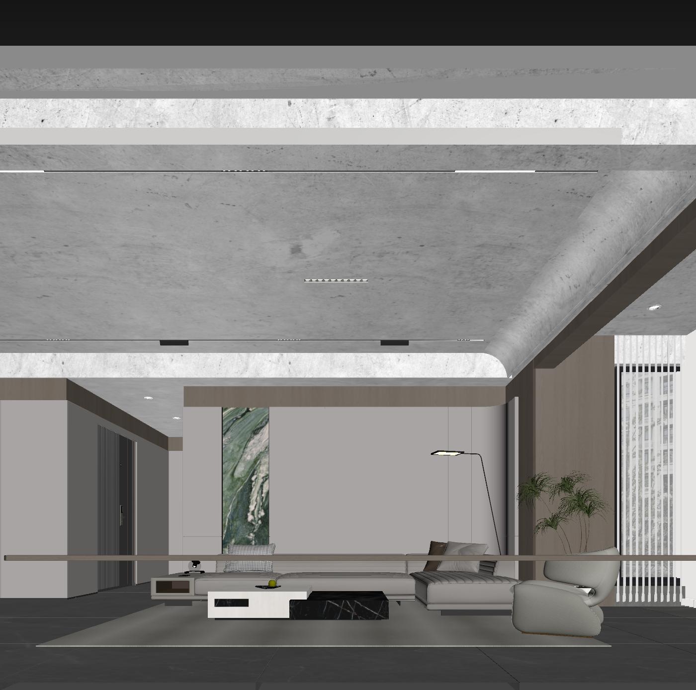 现代家居客厅3D模型下载【ID:1221927978】