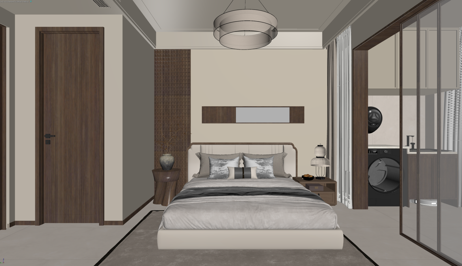 新中式家居卧室3D模型下载【ID:1222023494】