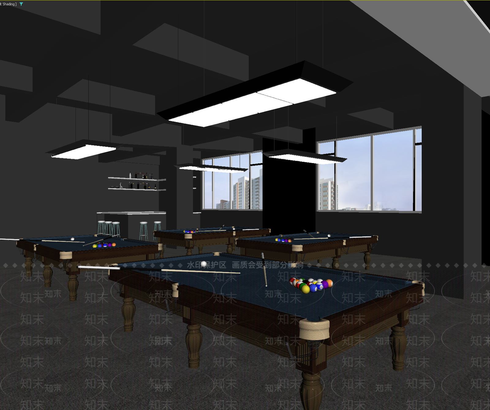 现代台球室3D模型下载【ID:1213924320】