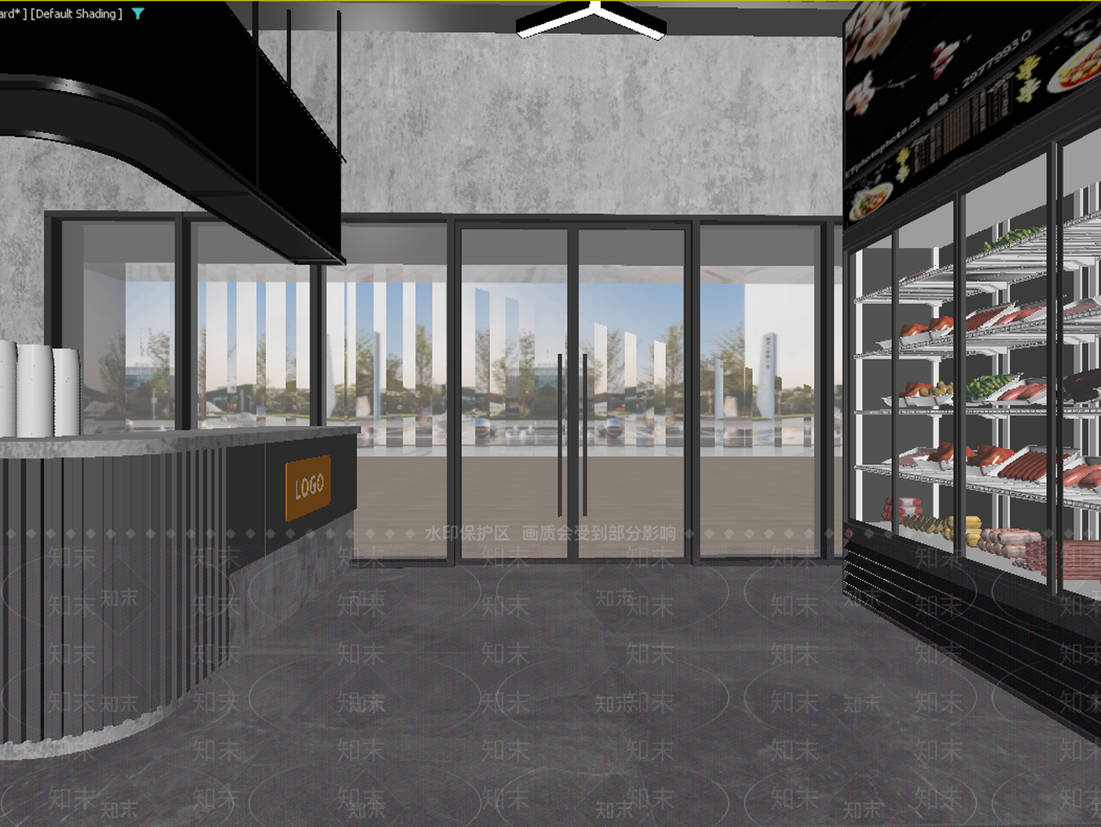现代快餐店3D模型下载【ID:1213878564】
