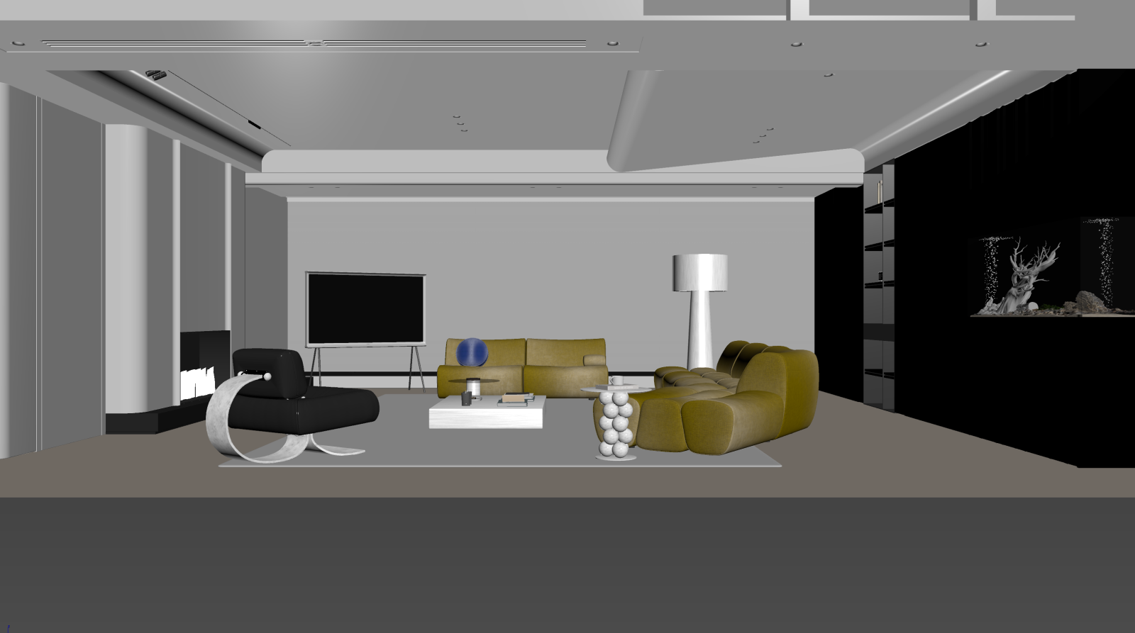 现代家居客厅3D模型下载【ID:1221977616】