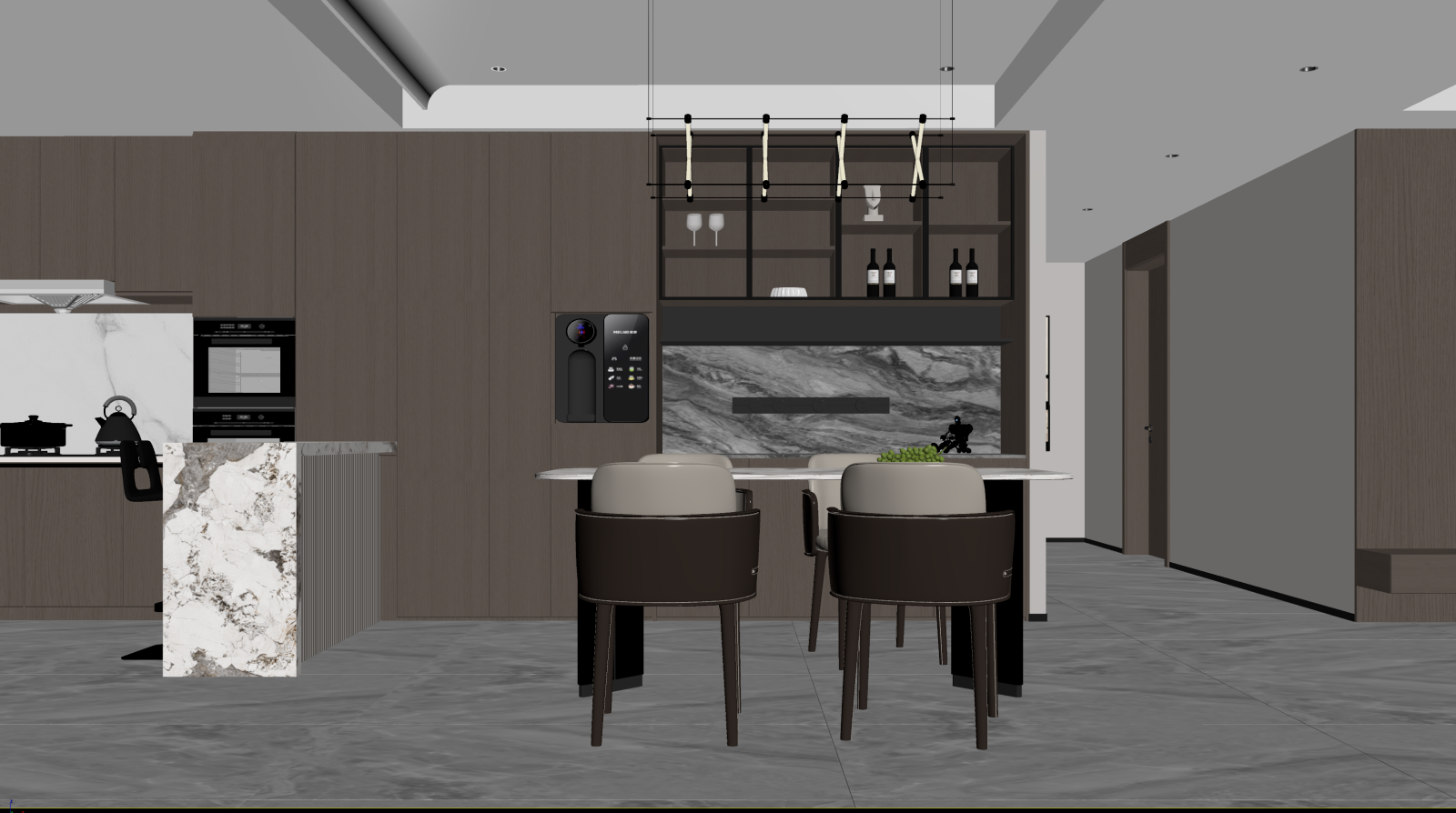 现代家居餐厅3D模型下载【ID:1221849707】