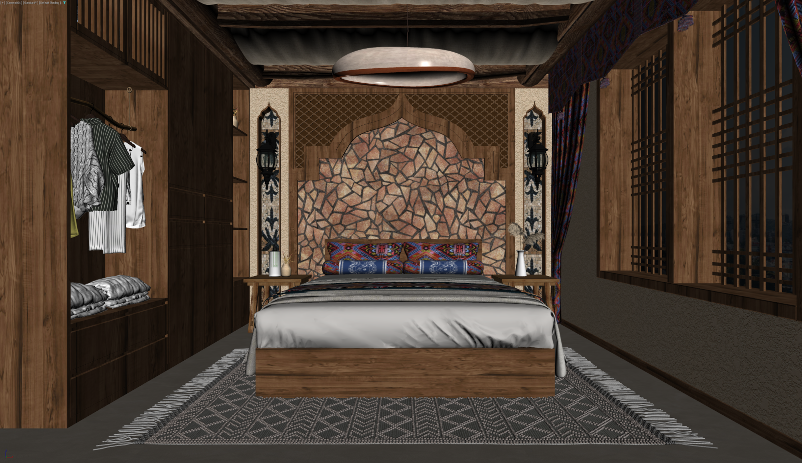 东南亚家居卧室3D模型下载【ID:1221928123】
