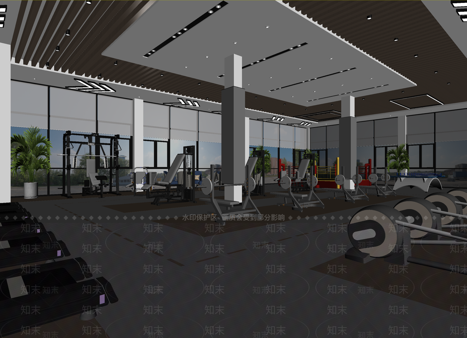 现代健身房3D模型下载【ID:1214154568】